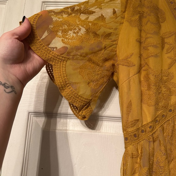 Pinkblush Golden Yellow Lace Dress - Picture 2 of 5